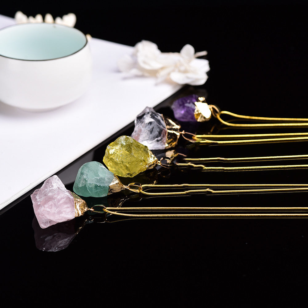 Natural Crystal Necklace With Gemstones