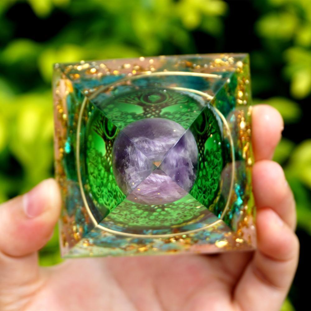 Orgonite Crystal Pyramid | EMF Protection & Positive Energy