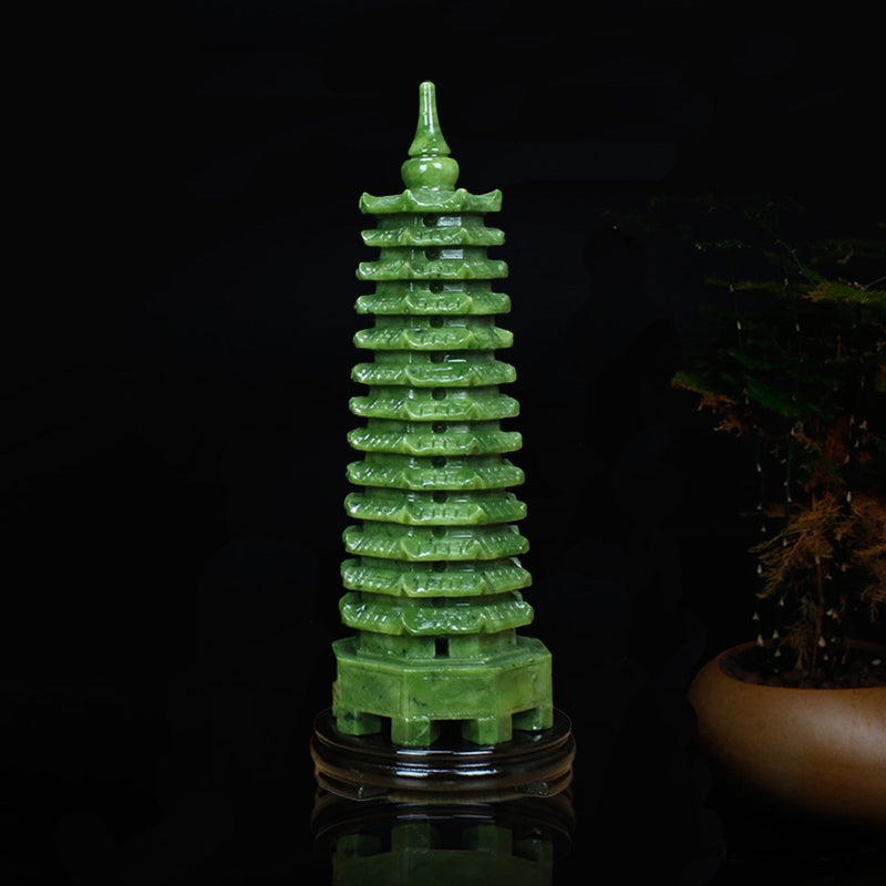 天柱 Tian Zhu - Heavenly Pillar （文昌塔-玉石  Natural Jade Wen Chang Tower for Structure & Wisdom）