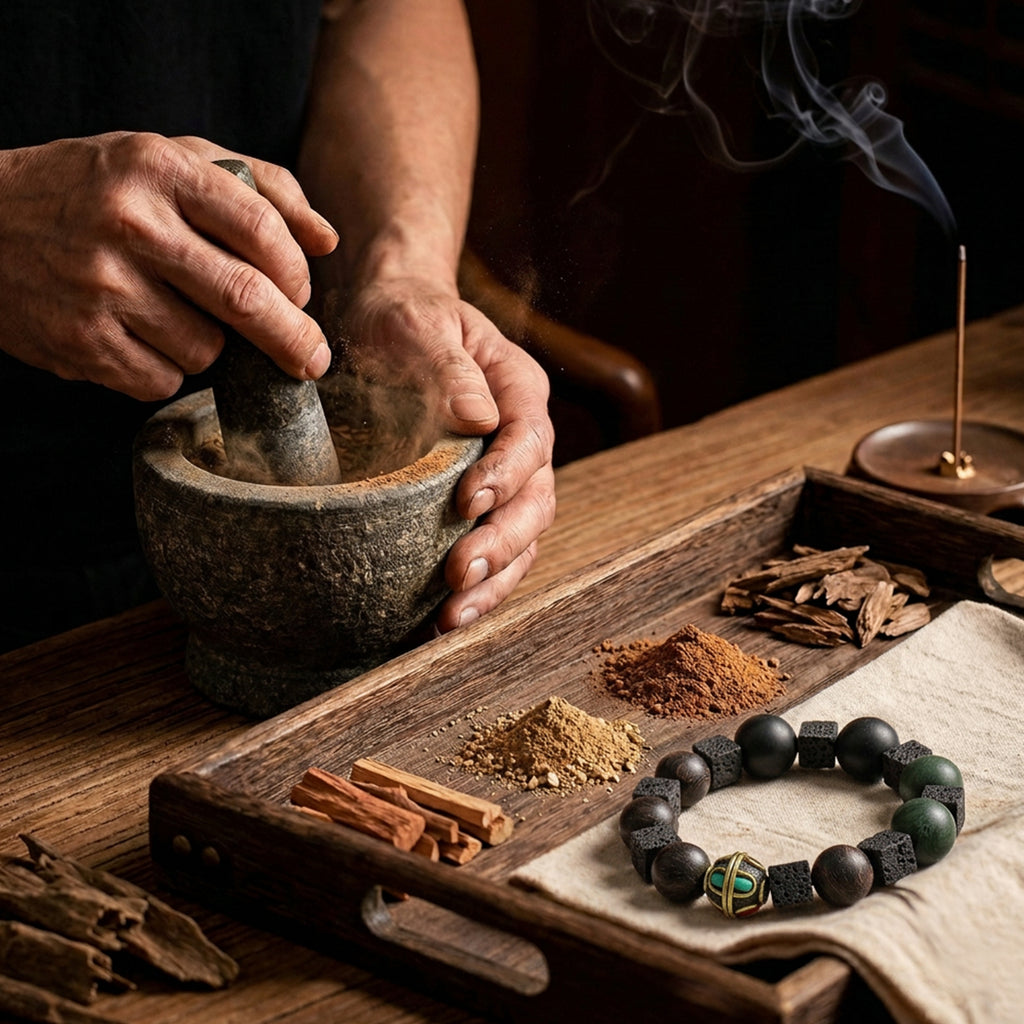 Green Energy Lava Stone Bracelet | Grounding, Focus & Sleep Support