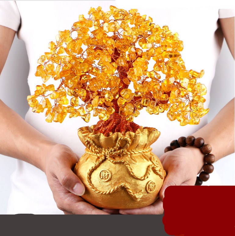 Citrine  Crystal Money Tree | Feng Shui Wealth Decor