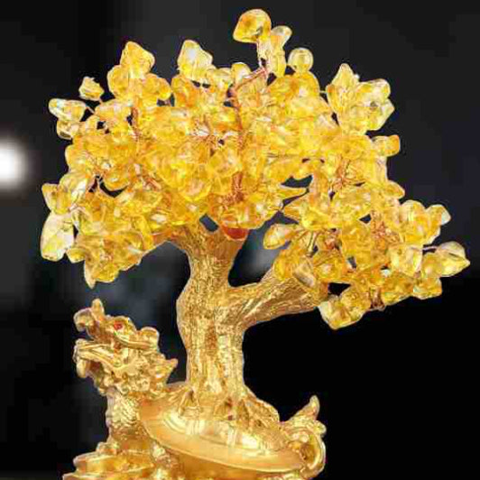 Citrine Small Water Turtle Money Tree | Feng Shui Wealth Decor