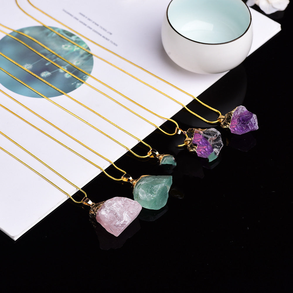 Natural Crystal Necklace With Gemstones